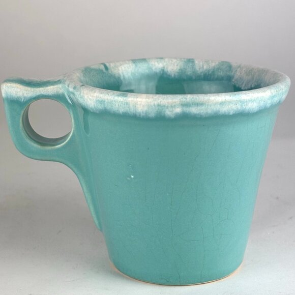 Vintage Hull USA Crestone Turquoise Drip Glaze Ovenproof Mug - Picture 1 of 8
